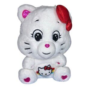 Hello Kitty Care Bear Plush 9" Sitting 2023 White W/ Red Bow Cute Collectible